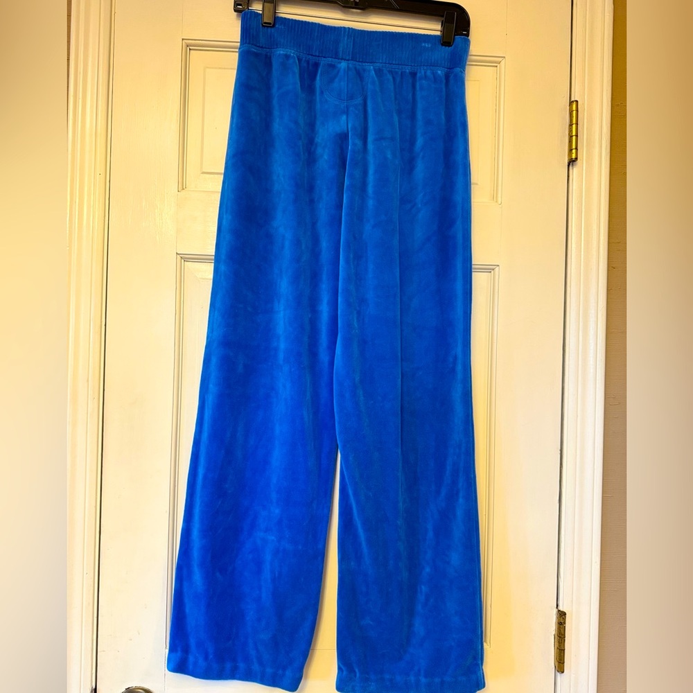 JONES NEW YORK blue velour pants, S, EUC